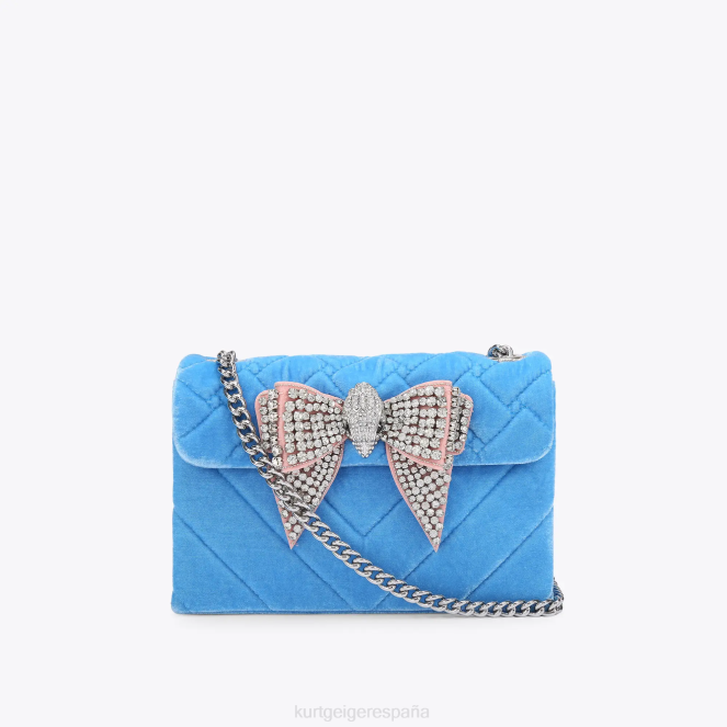 Kurt Geiger mujer london terciopelo mediano kensington 2LPR107 | bolsas azul
